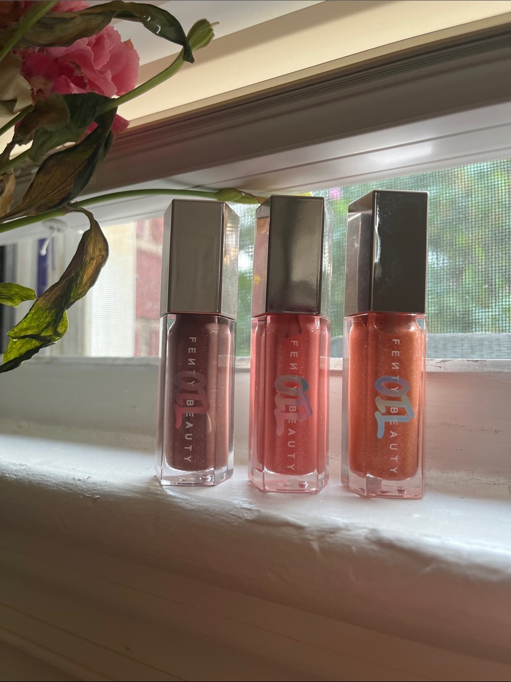 Fenty Beauty OIL Gloss Trio — Pink and Peach Shimmer Lip Gloss 👄